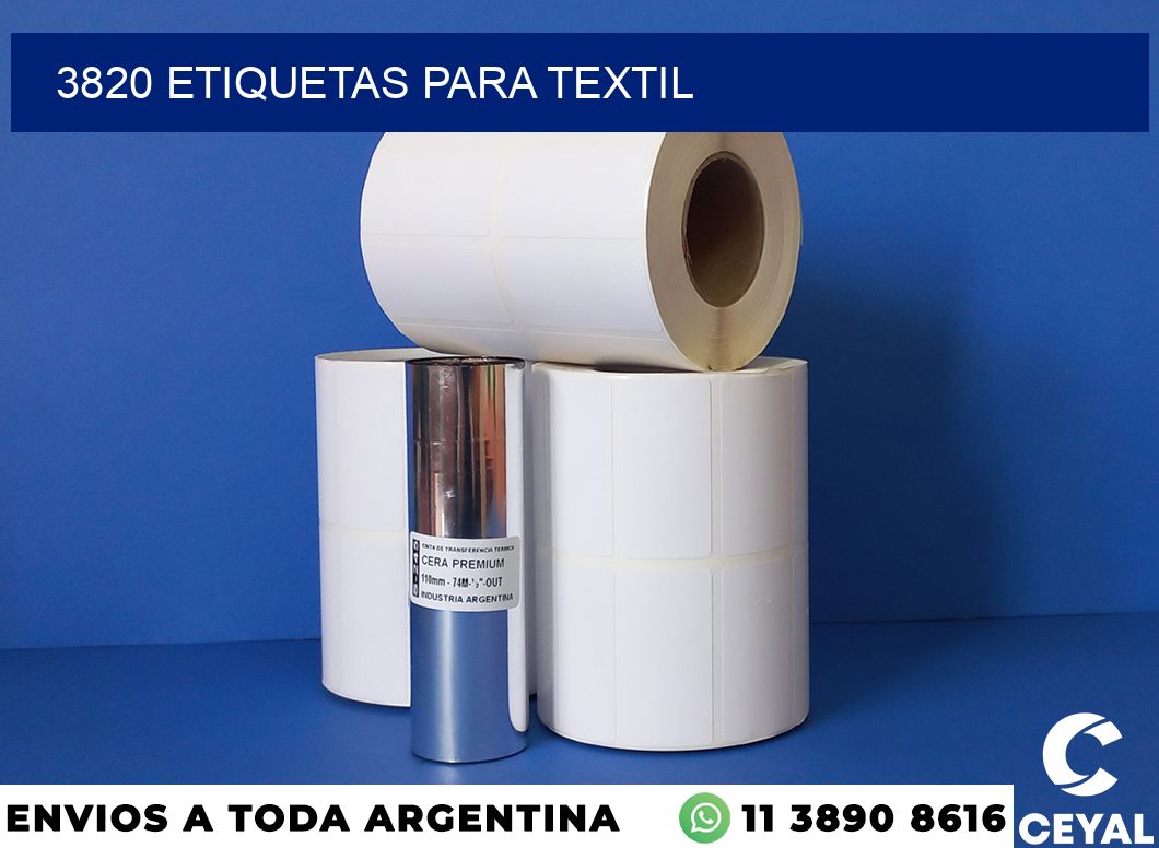3820 etiquetas para textil