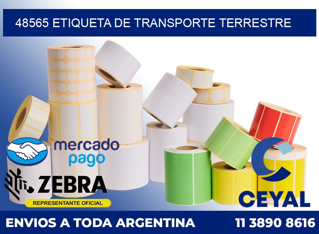 48565 Etiqueta de transporte terrestre