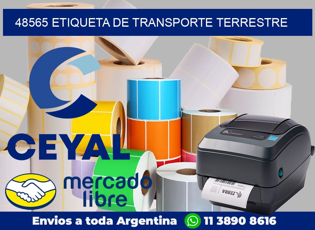 48565 Etiqueta de transporte terrestre