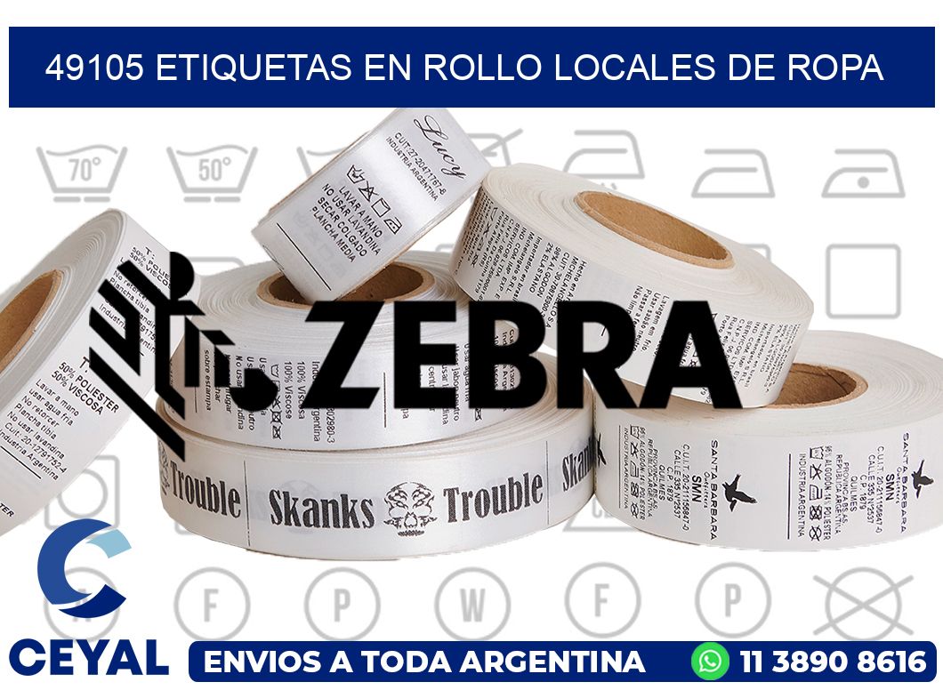 49105 Etiquetas en rollo locales de ropa