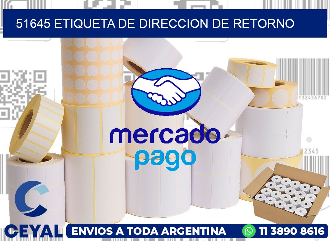 51645 Etiqueta de direccion de retorno