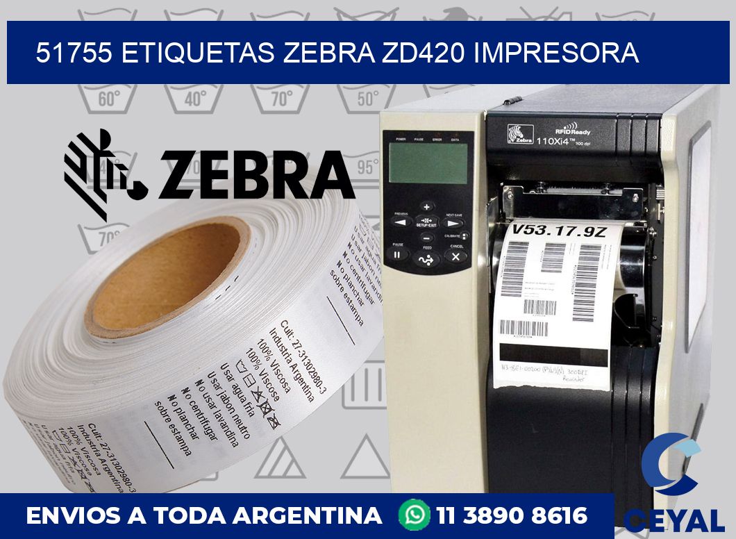 51755 etiquetas Zebra zd420 impresora