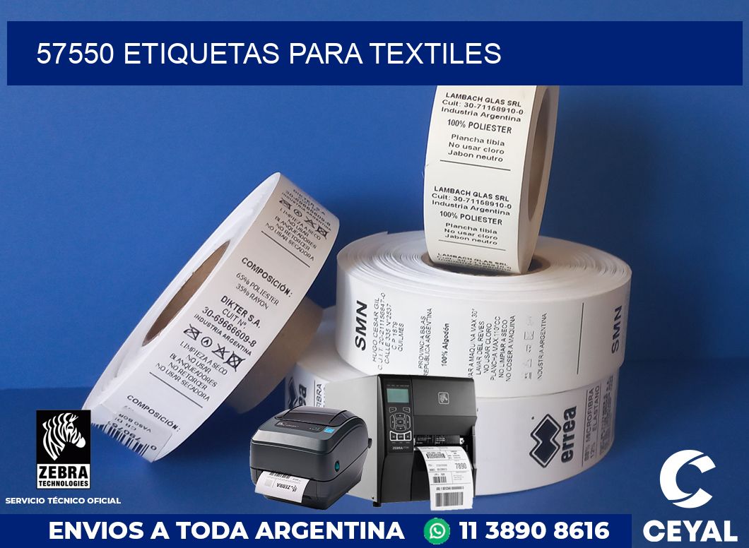 57550 etiquetas para textiles