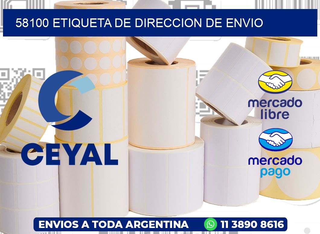 58100 Etiqueta de direccion de envio