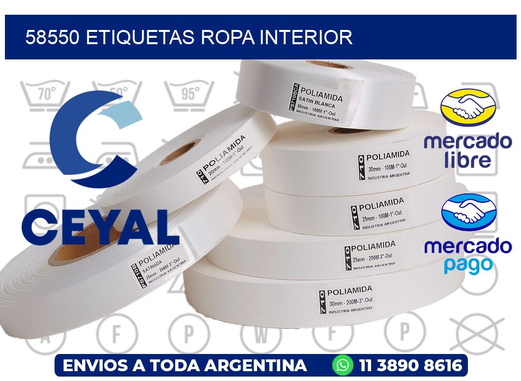 58550 Etiquetas ropa interior