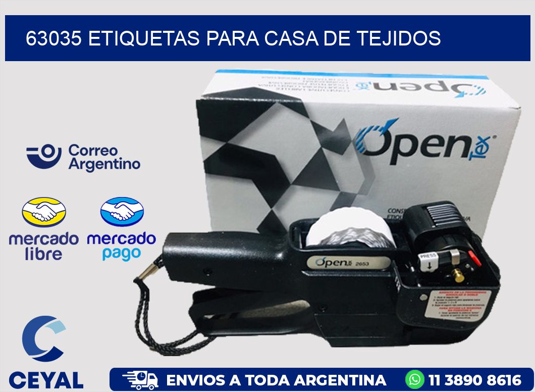 63035 Etiquetas para casa de tejidos