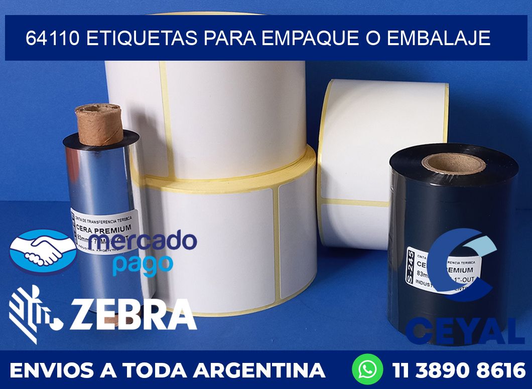 64110 etiquetas para empaque o embalaje