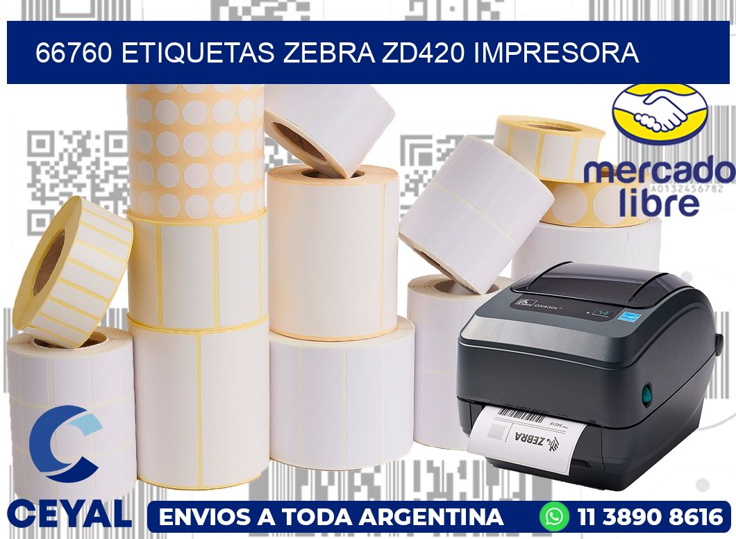 66760 etiquetas Zebra zd420 impresora