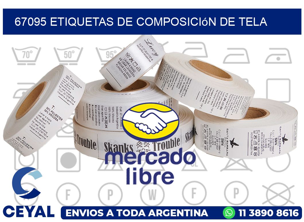 67095 Etiquetas de Composición de Tela