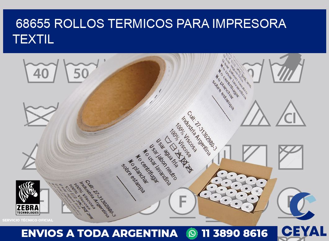68655 rollos termicos para impresora textil