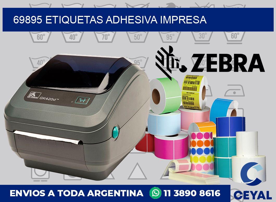 69895 etiquetas adhesiva impresa