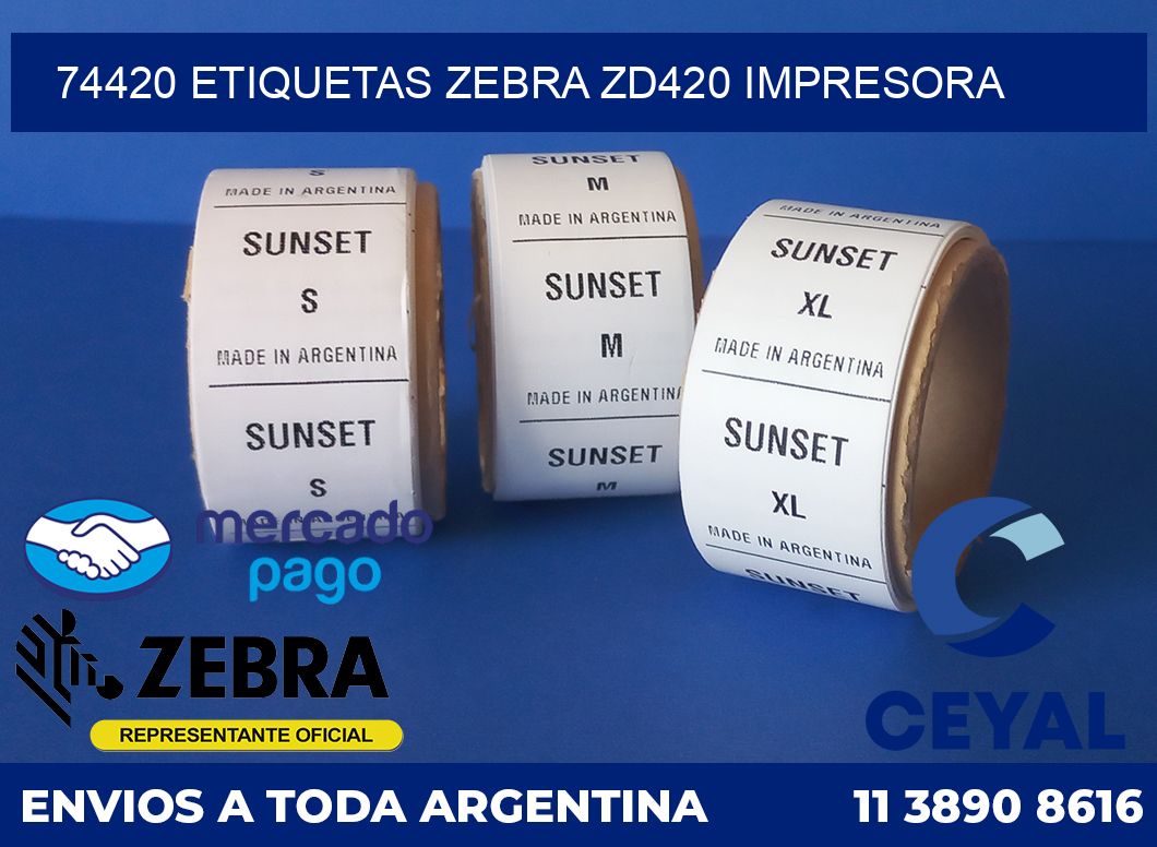 74420 etiquetas Zebra zd420 impresora