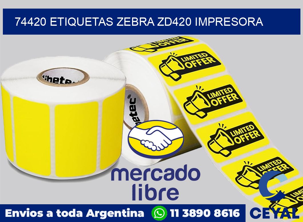74420 etiquetas Zebra zd420 impresora