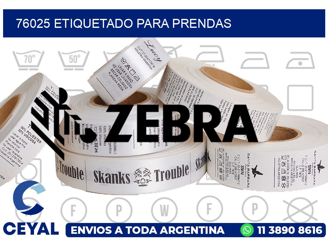 76025 Etiquetado para prendas