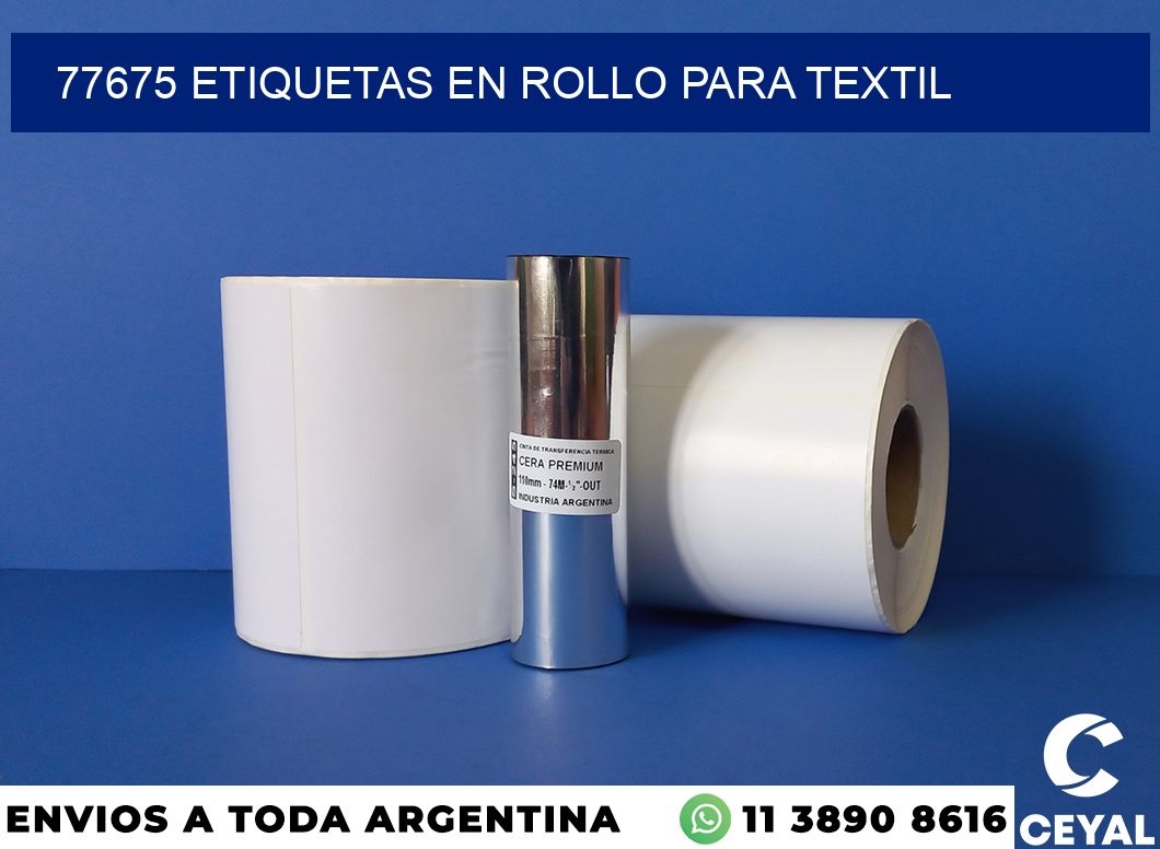 77675 etiquetas en rollo para textil