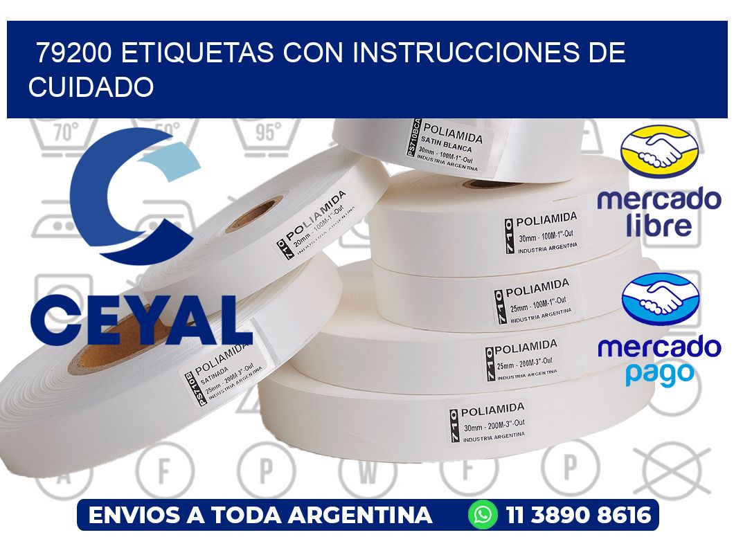 79200 Etiquetas con instrucciones de cuidado