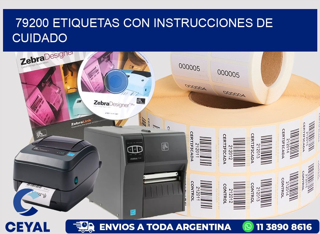 79200 Etiquetas con instrucciones de cuidado