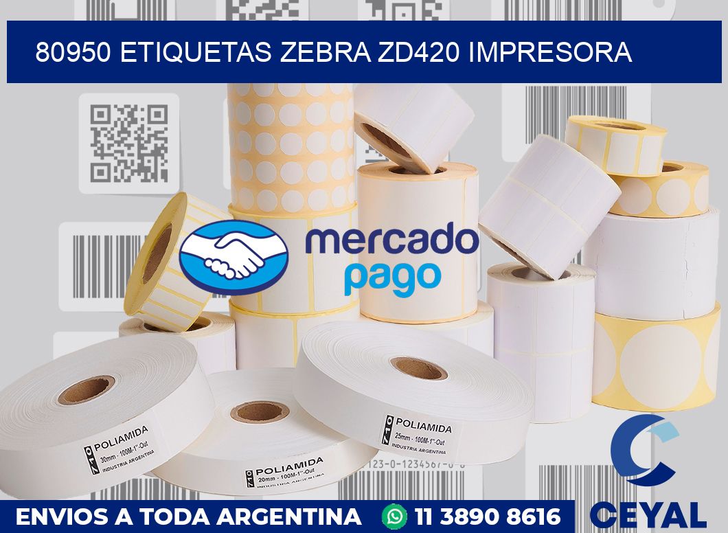 80950 etiquetas Zebra zd420 impresora