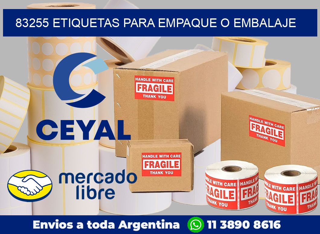 83255 Etiquetas para empaque o embalaje
