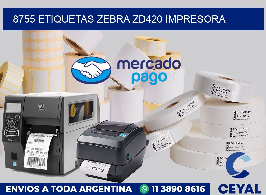 8755 etiquetas Zebra zd420 impresora