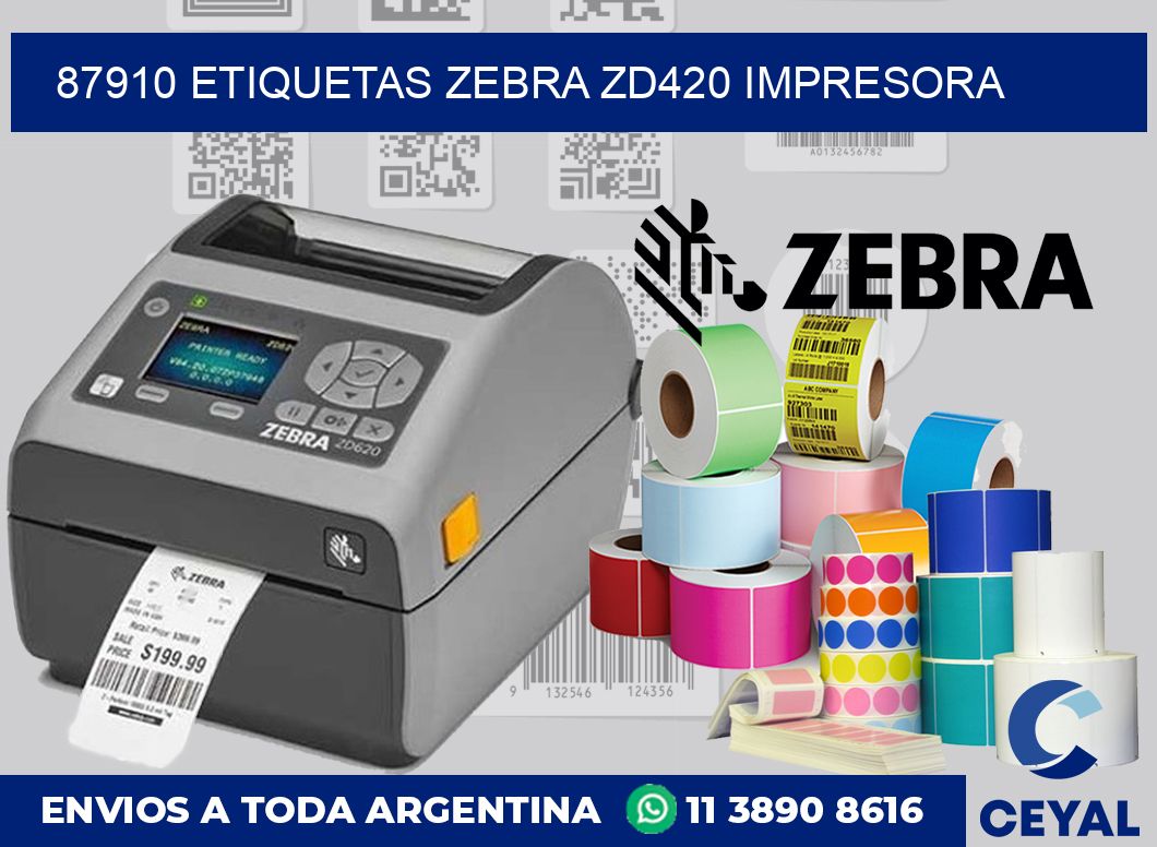 87910 etiquetas Zebra zd420 impresora