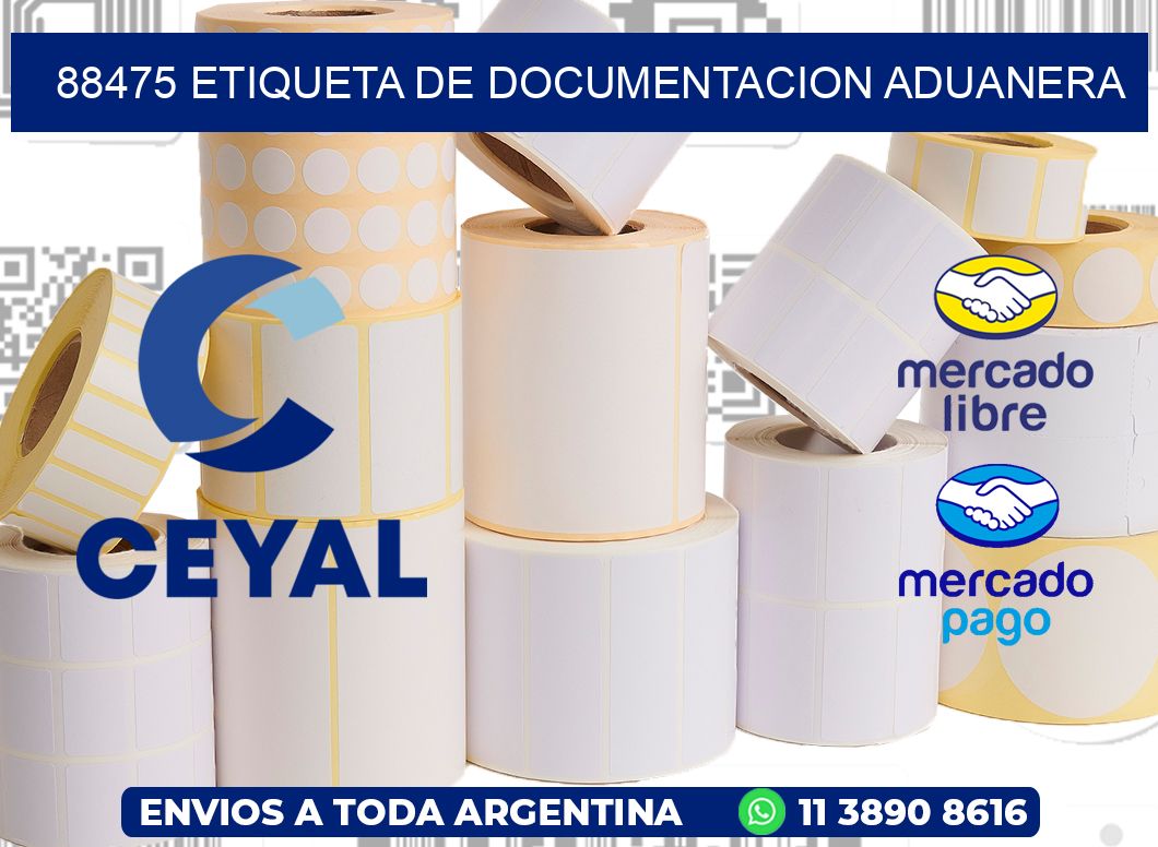 88475 Etiqueta de documentacion aduanera