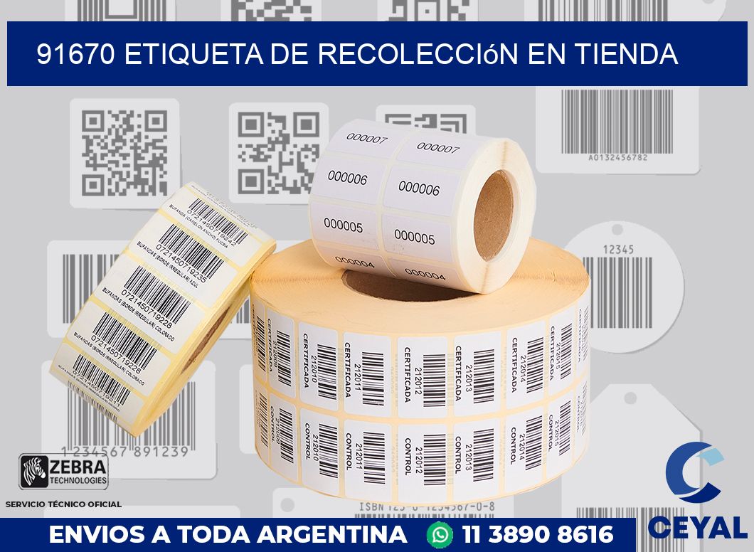 91670 Etiqueta de recolección en tienda