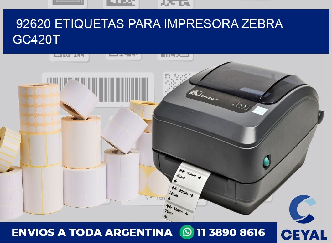 92620 etiquetas para impresora zebra GC420T