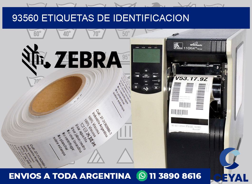 93560 Etiquetas de identificacion