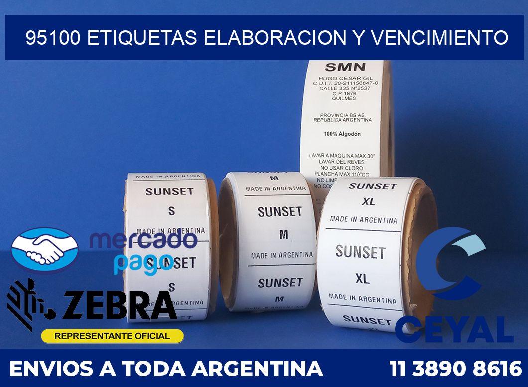 95100 Etiquetas elaboracion y vencimiento