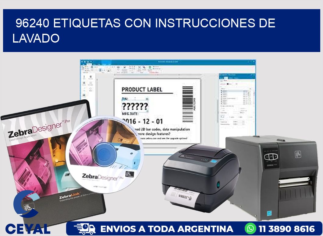 96240 Etiquetas con instrucciones de lavado