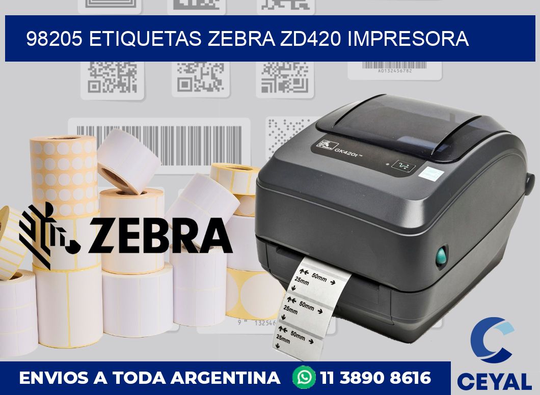 98205 etiquetas Zebra zd420 impresora