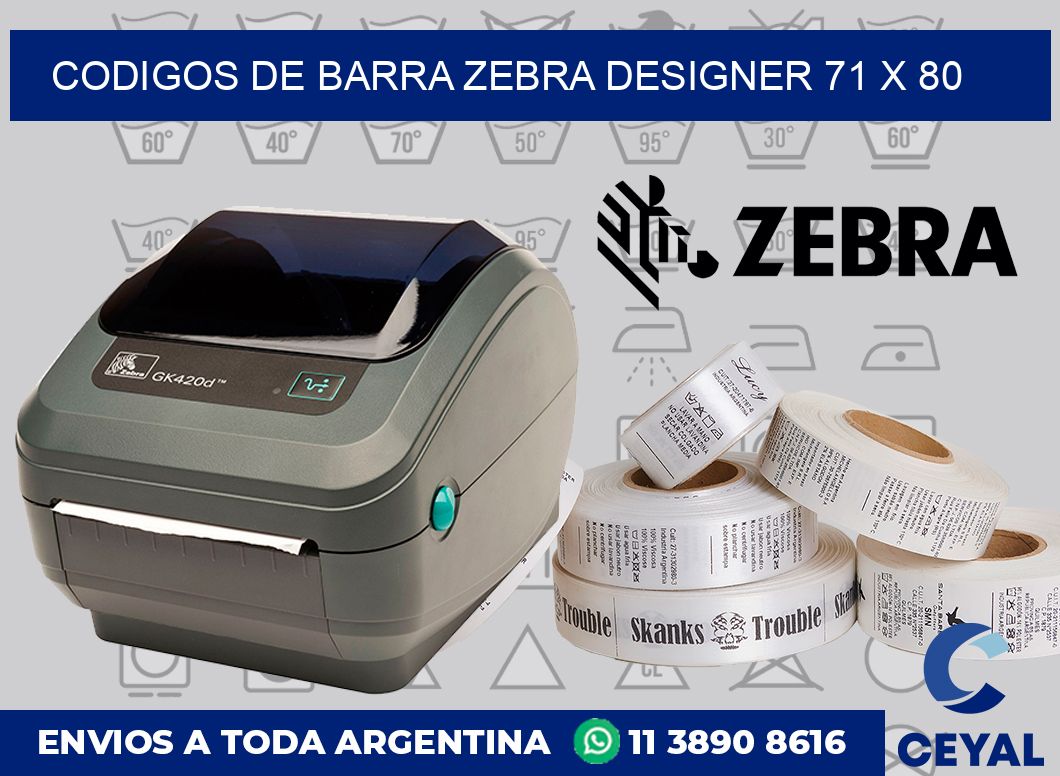Codigos de barra Zebra designer 71 x 80