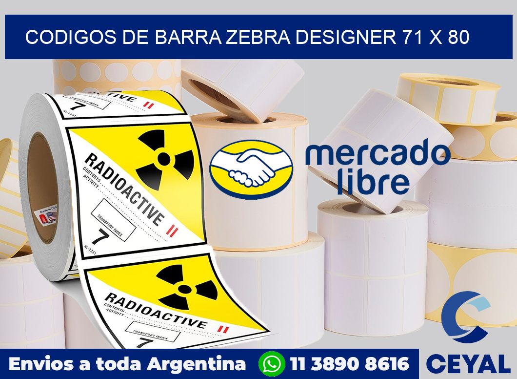 Codigos de barra Zebra designer 71 x 80