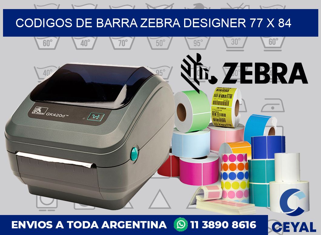 Codigos de barra Zebra designer 77 x 84