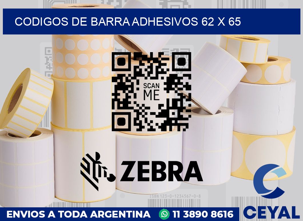 Codigos de barra adhesivos 62 x 65