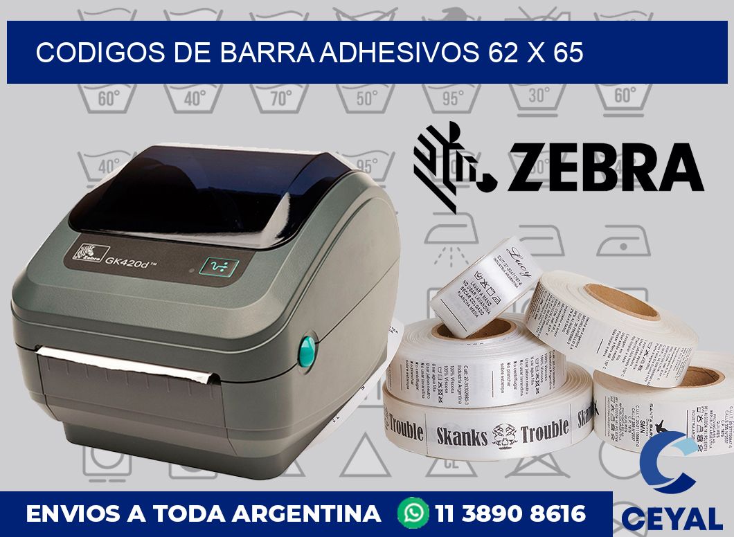 Codigos de barra adhesivos 62 x 65