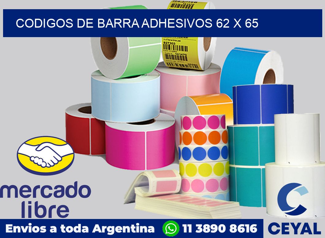 Codigos de barra adhesivos 62 x 65