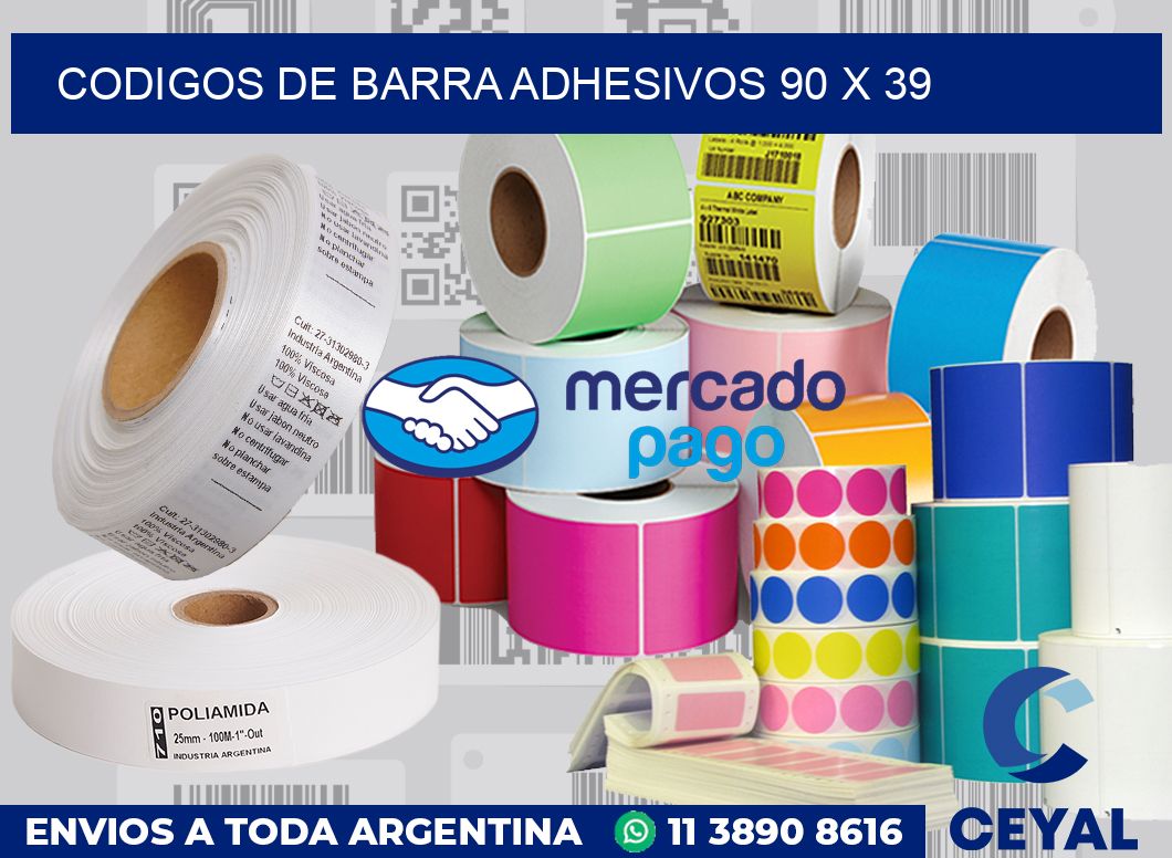 Codigos de barra adhesivos 90 x 39