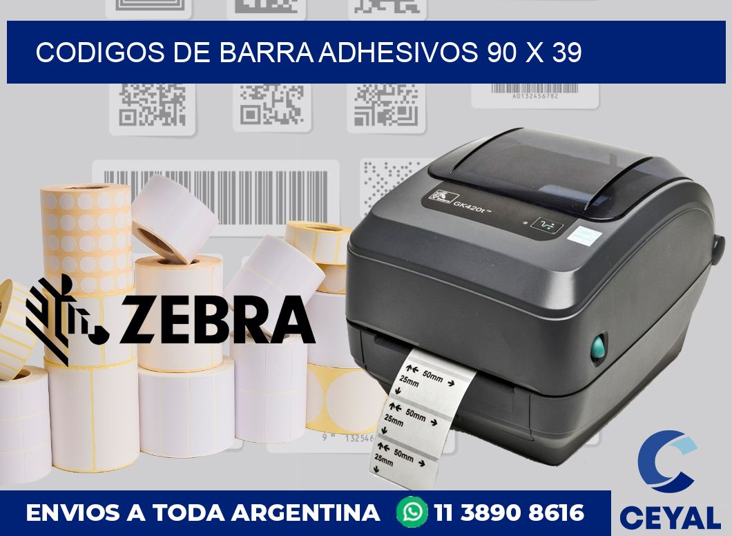 Codigos de barra adhesivos 90 x 39