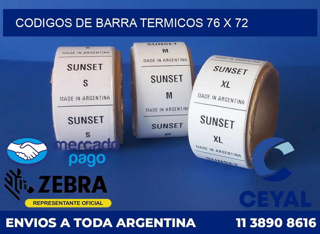 Codigos de barra termicos 76 x 72