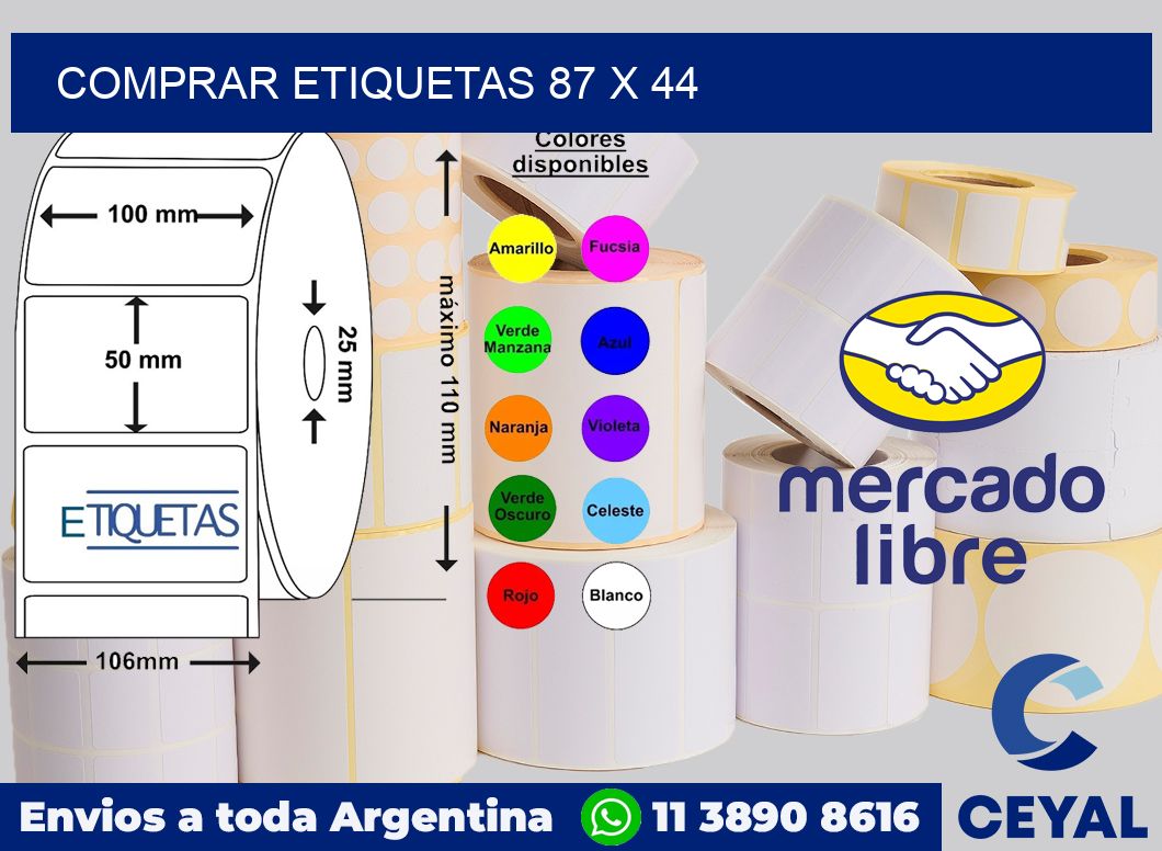 Comprar etiquetas 87 x 44