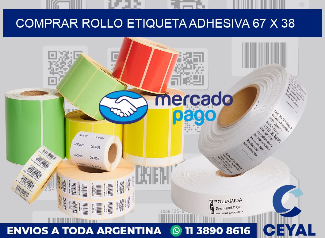 Comprar rollo etiqueta adhesiva 67 x 38
