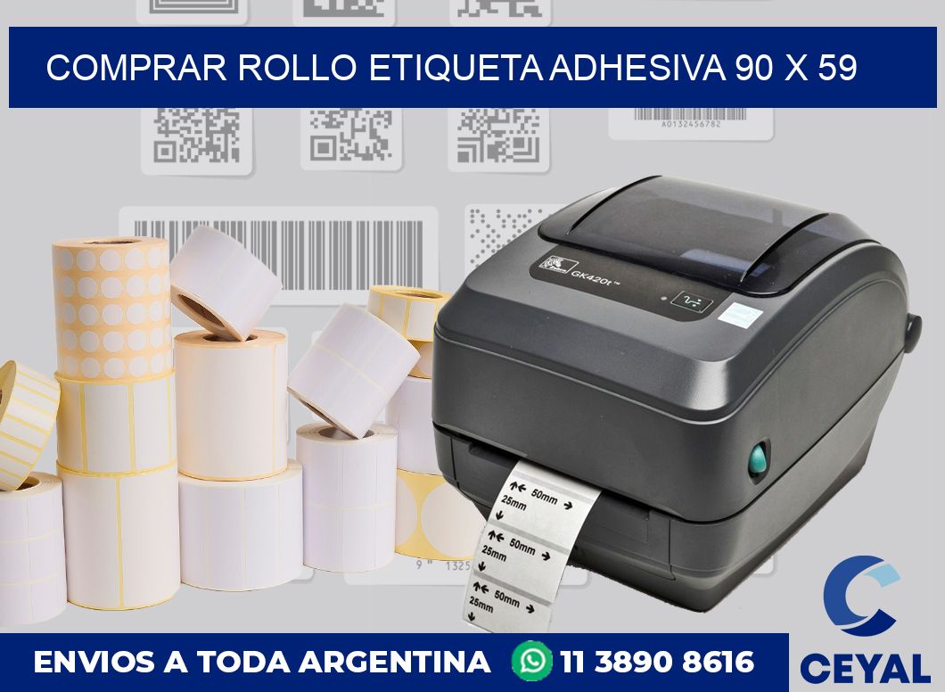 Comprar rollo etiqueta adhesiva 90 x 59