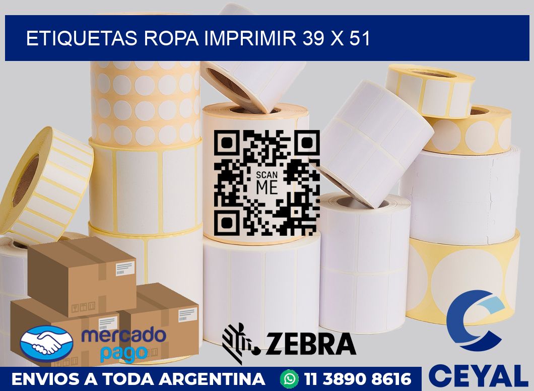 Etiquetas ropa imprimir 39 x 51