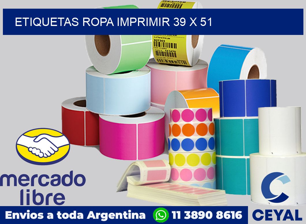 Etiquetas ropa imprimir 39 x 51