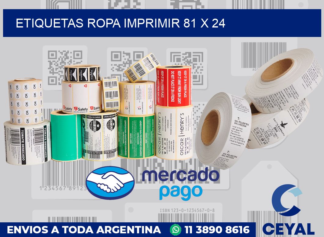 Etiquetas ropa imprimir 81 x 24