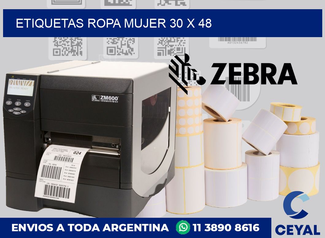 Etiquetas ropa mujer 30 x 48