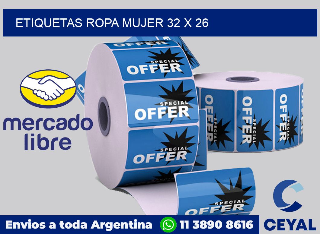 Etiquetas ropa mujer 32 x 26
