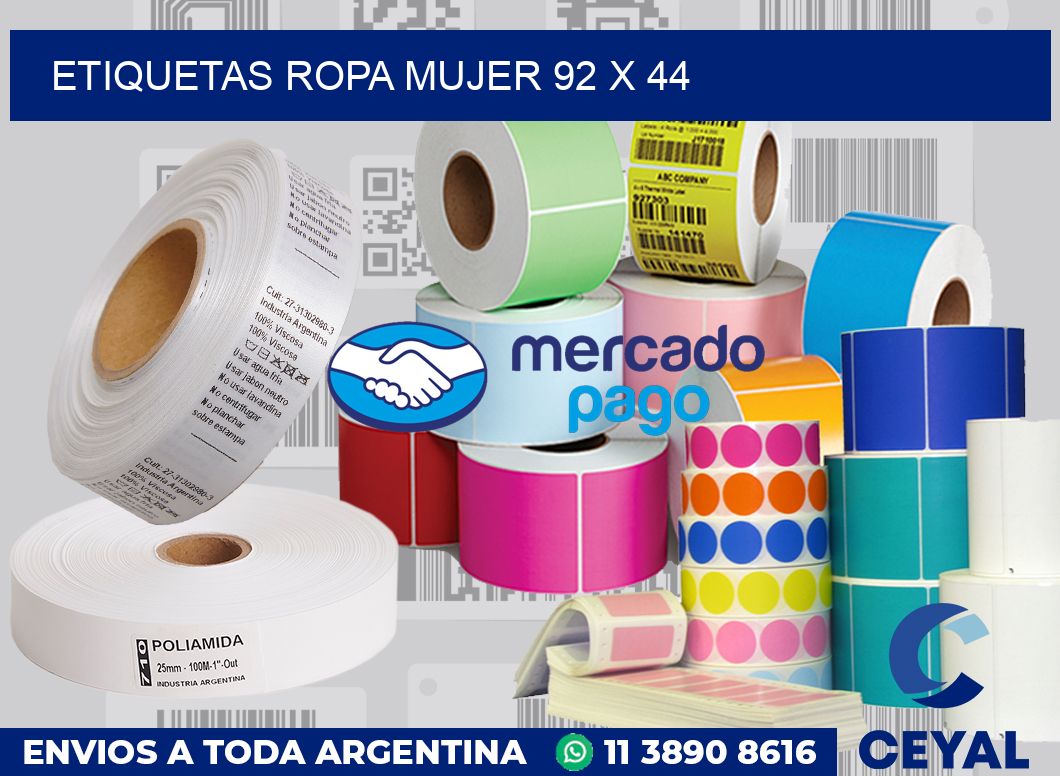 Etiquetas ropa mujer 92 x 44